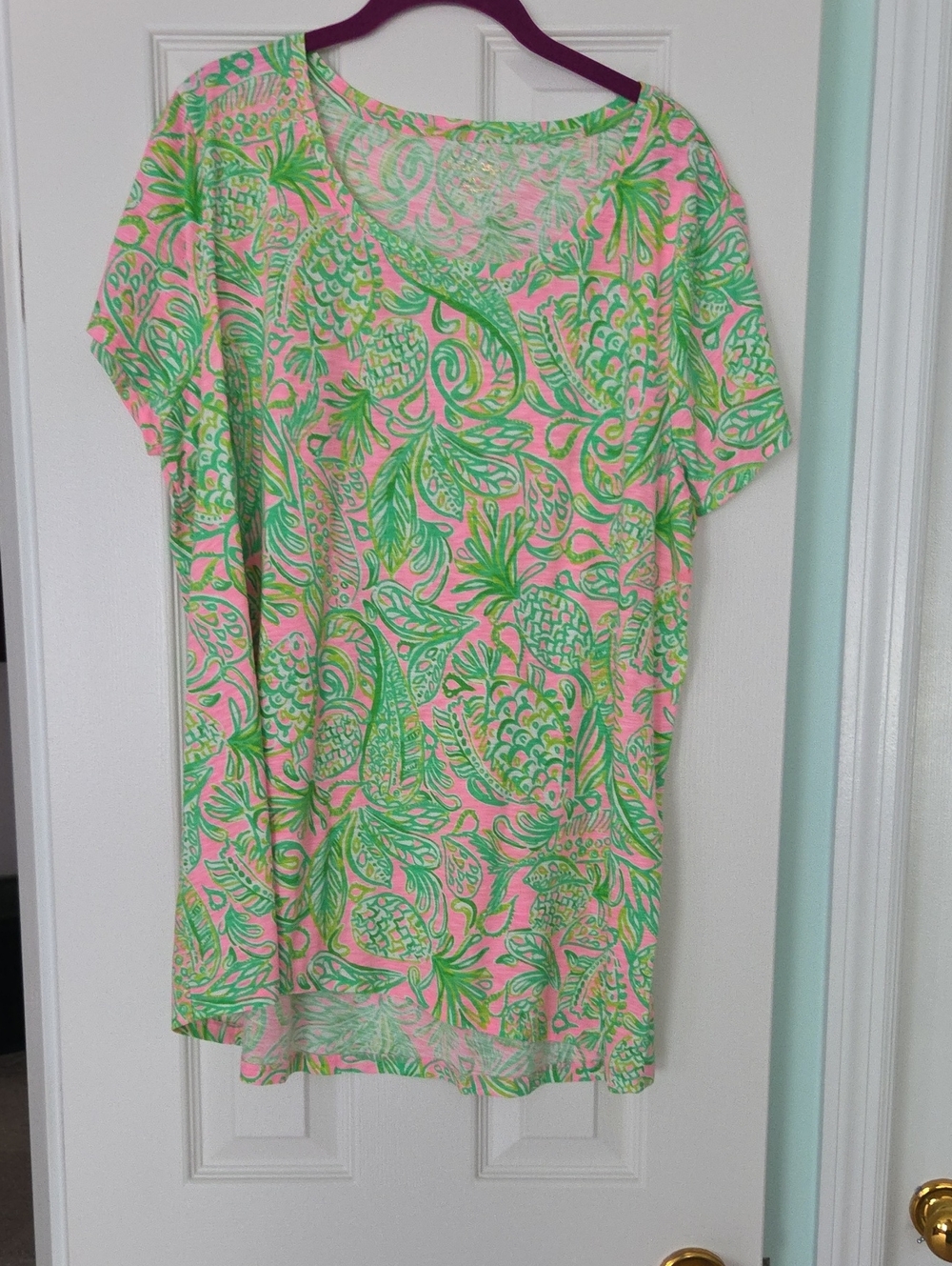 Lilly Pulitzer Pink & Green Tropical Pineapple Swim Cover-Up